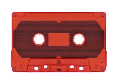 Transparent Red Cassette Shell Tab Out